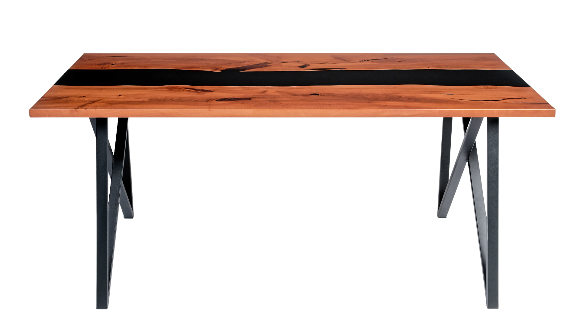 Cardea – pear wood table with black epoxy resin