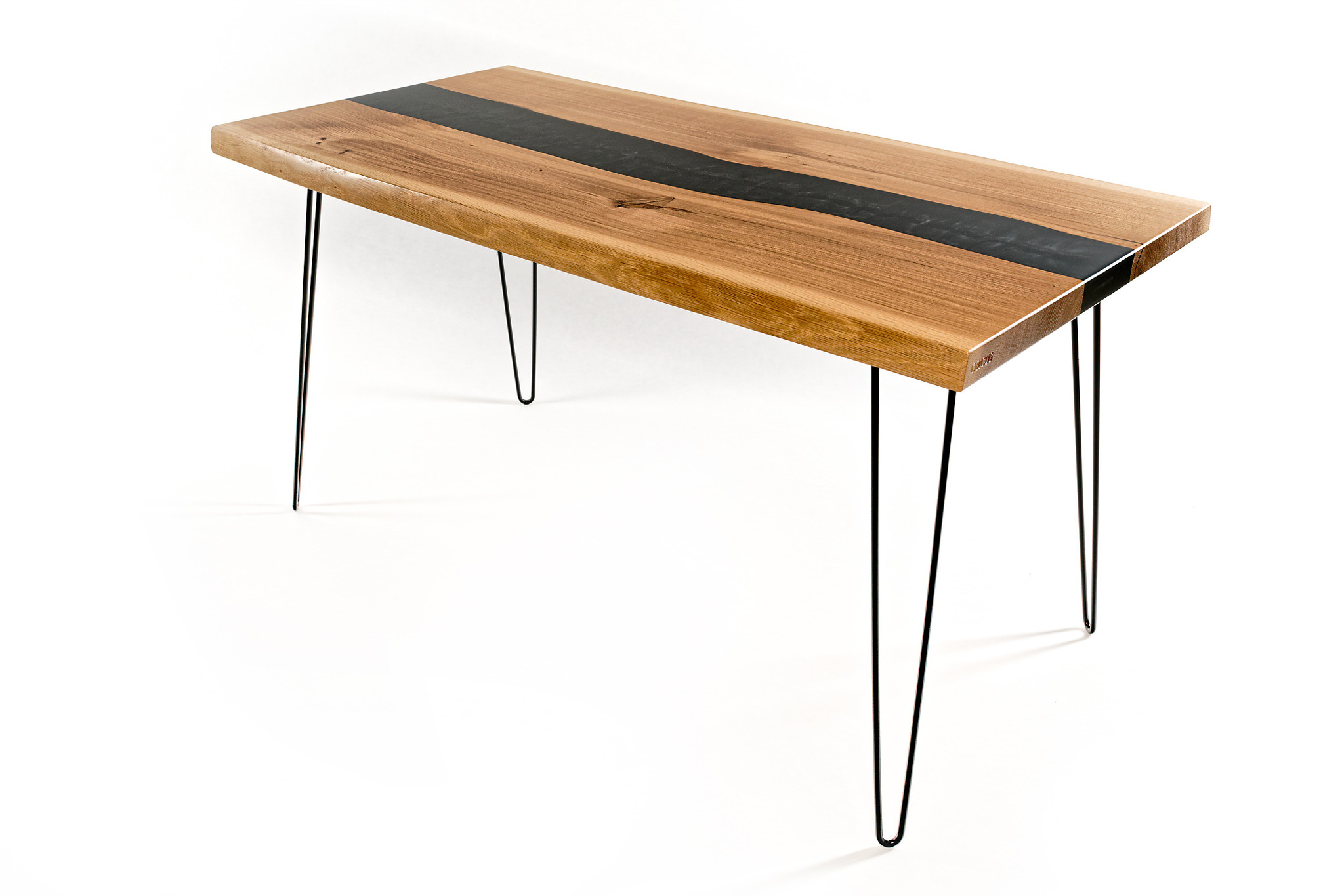 Orcus – oak wood table with black epoxy resin